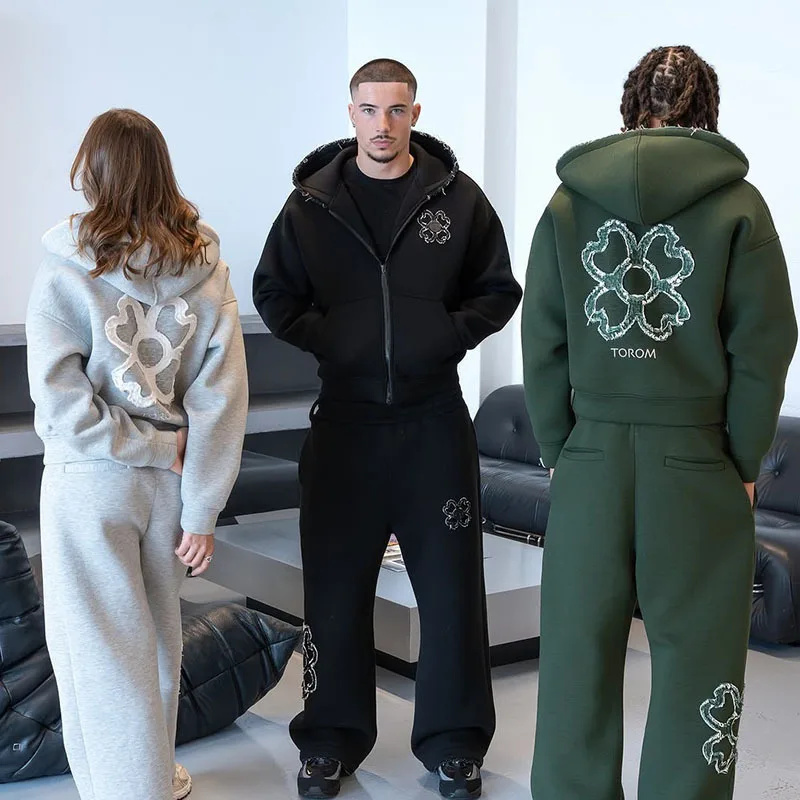 Streetwear Zipper - Completo Tuta Sportiva Oversize Primaverile Autunnale