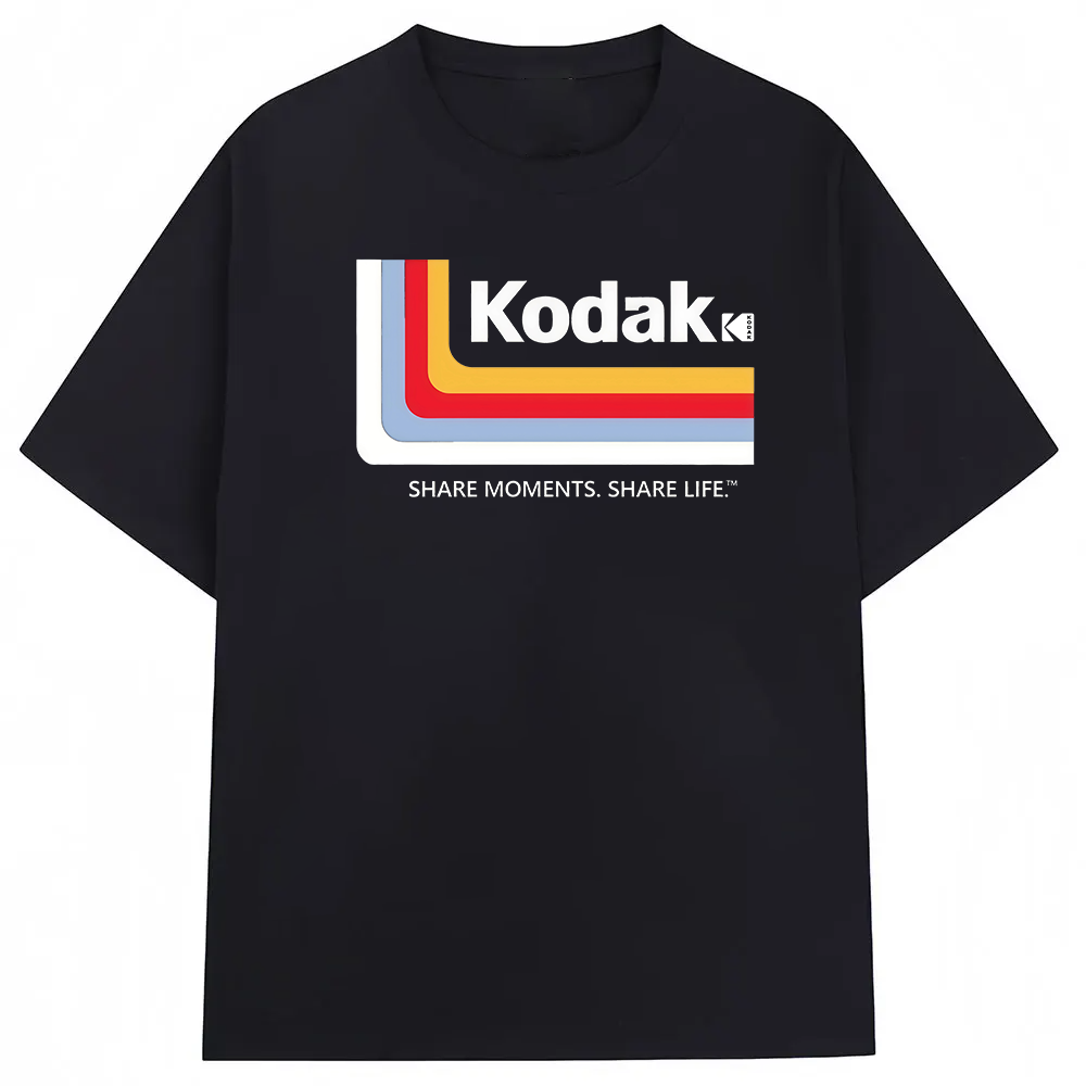 Streetwear Brand Shirts - T-shirt Ufficiale Kodak Film, Moda Casual