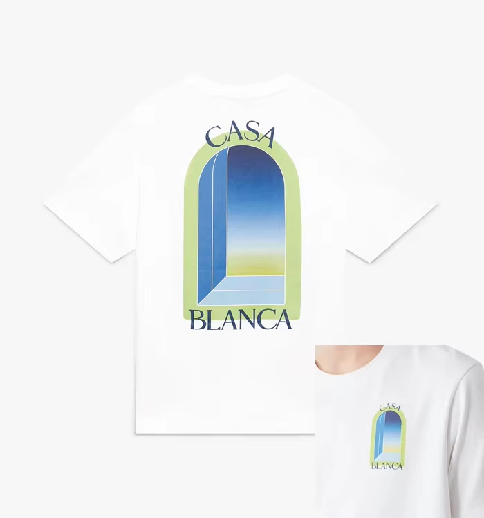 French Streetwear Brand - T-Shirt Classica con Foglie Verdi, Marca