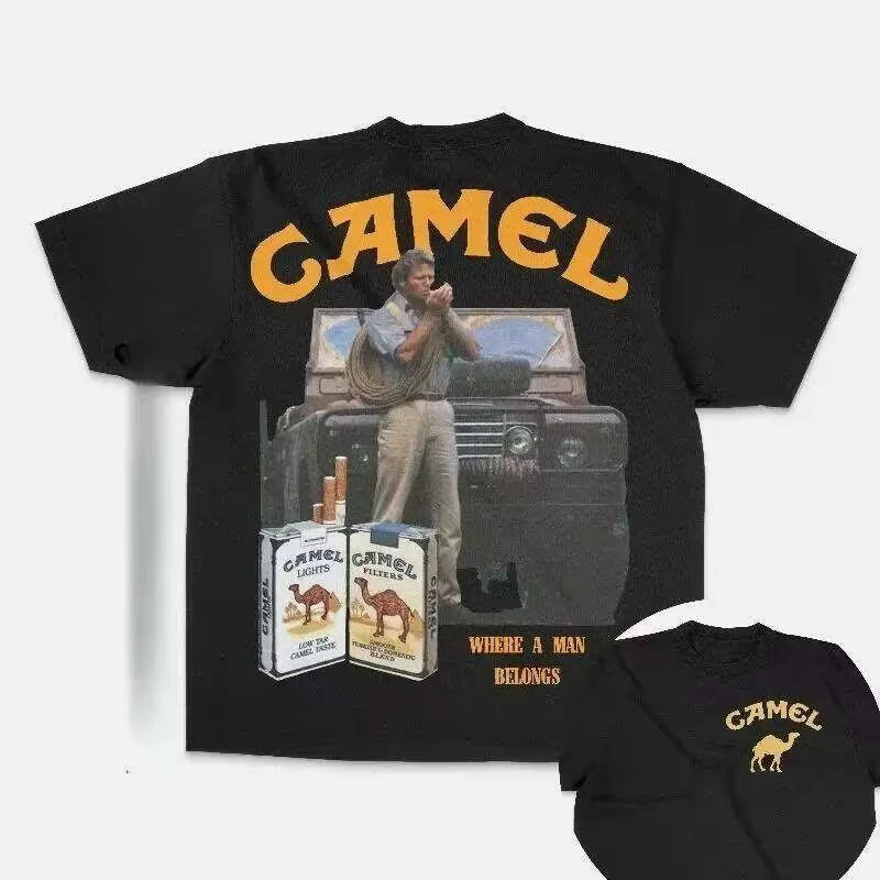 Streetwear Brand Shirts - T-shirt vintage con stampa pubblicitaria classica