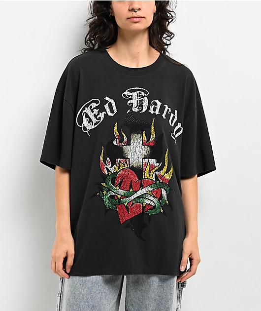 Streetwear Brand Heart - T-Shirt con Grafica Cross Heart Ed