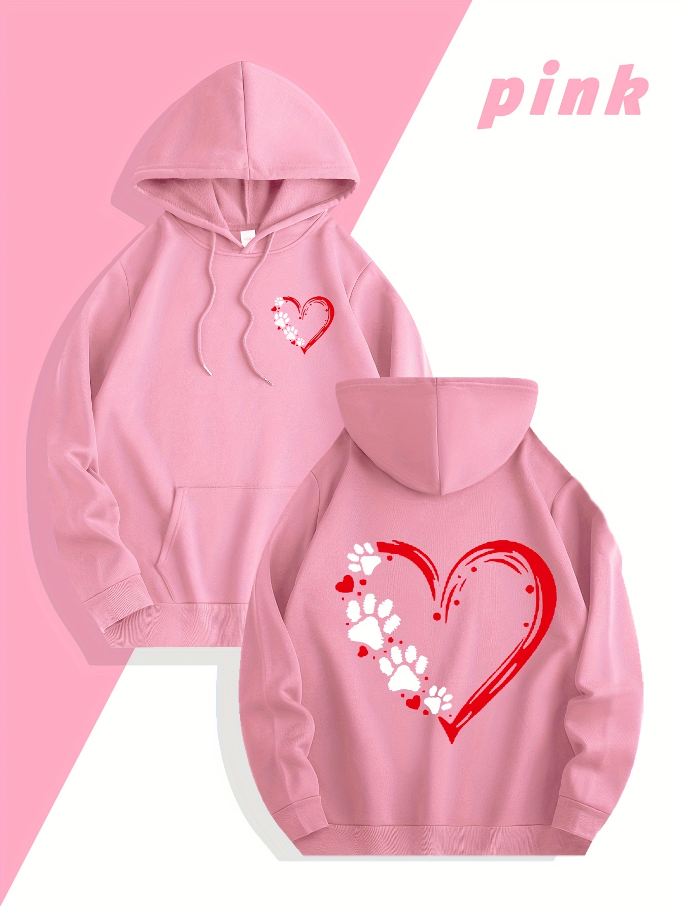 Streetwear Brand Heart - Felpa da Uomo con Stampa a