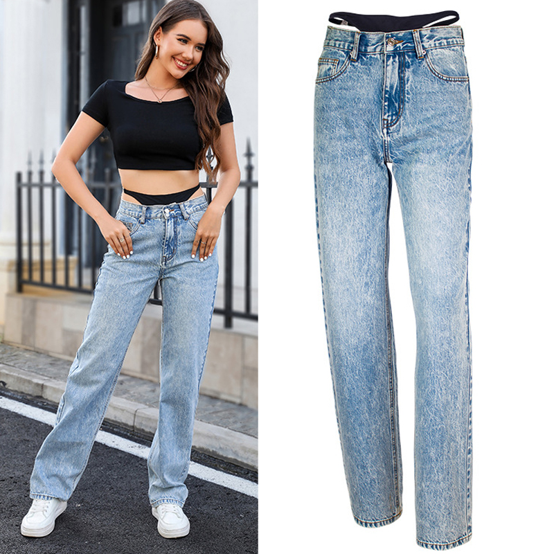 Jeans dritti con cuciture fint - Streetwear Outfit Brand recensione e prezzo